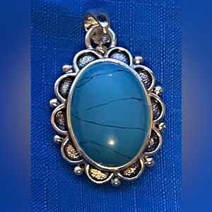 Brand Roman Turquoise on Silver Pendant